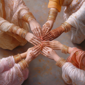 emiliehaugelund_a_photograph_of_four_pakistani_women_holding_ha_66f4e04a-f64d-481a-8bba-5e3d13c1a28f